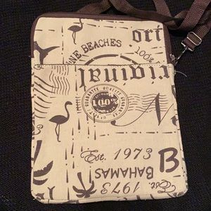 Brown and Beige Crossbody Cloth bag